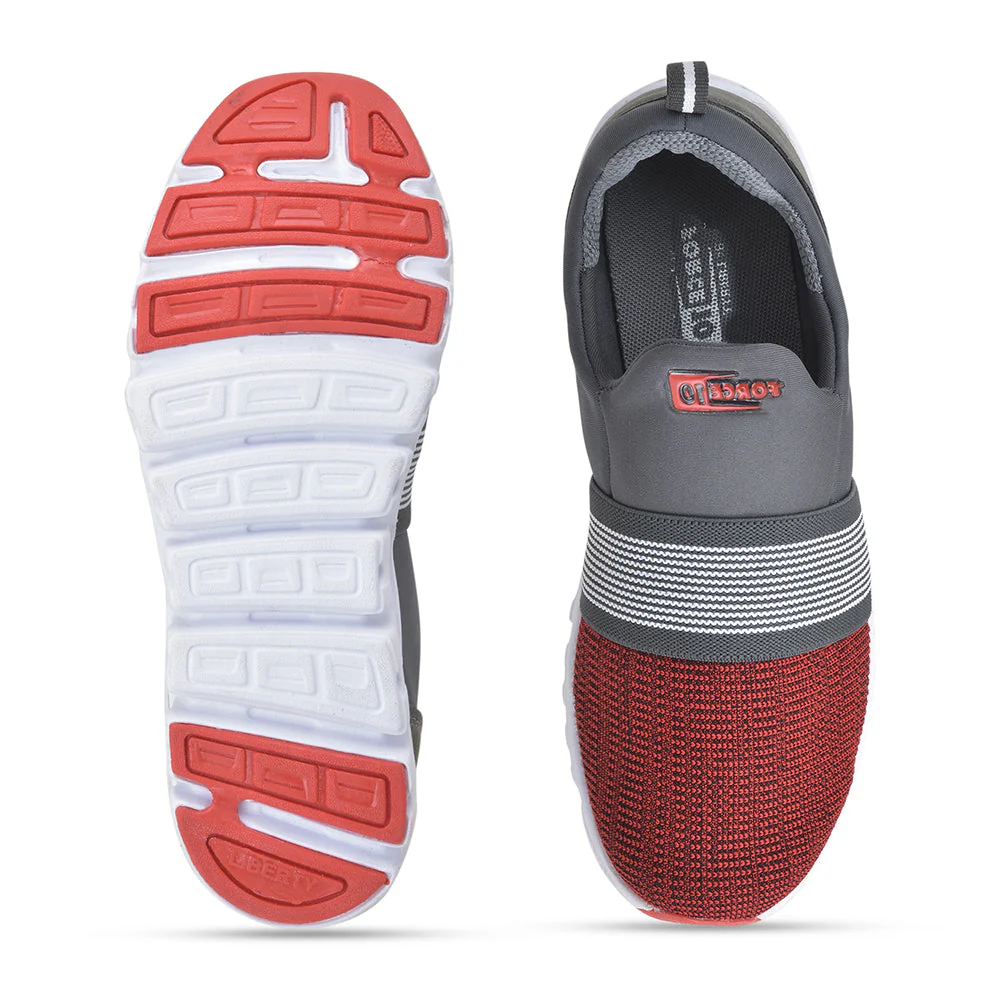 Force 10 Sports Red Slip-on Walking Shoes For Men FLEXPRO-15 By Liberty - Image 4