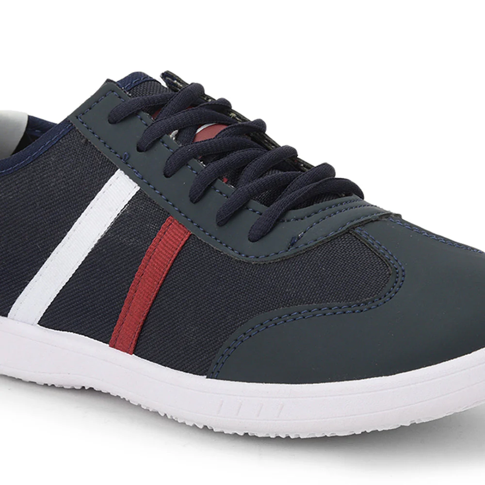 Force 10 Lacing Navy Blue Casual Shoes For Men DYLAN-1E by Liberty - Image 4