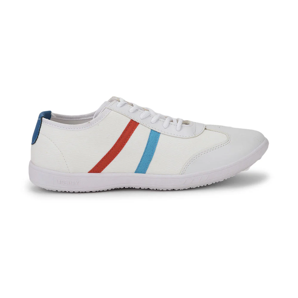 Force 10 Lacing White Casual Shoes For Men DYLAN-1E by Liberty - Image 2