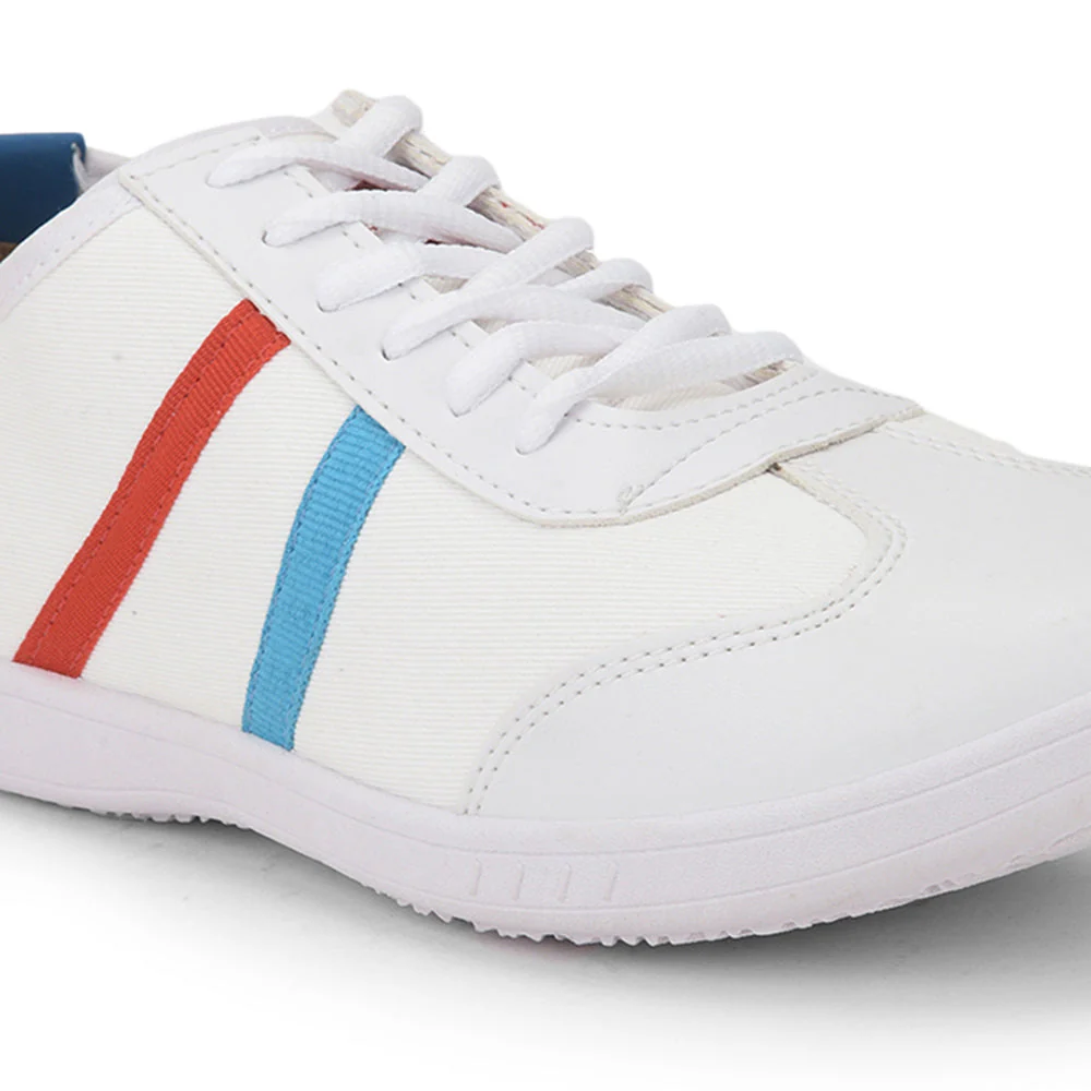 Force 10 Lacing White Casual Shoes For Men DYLAN-1E by Liberty - Image 4