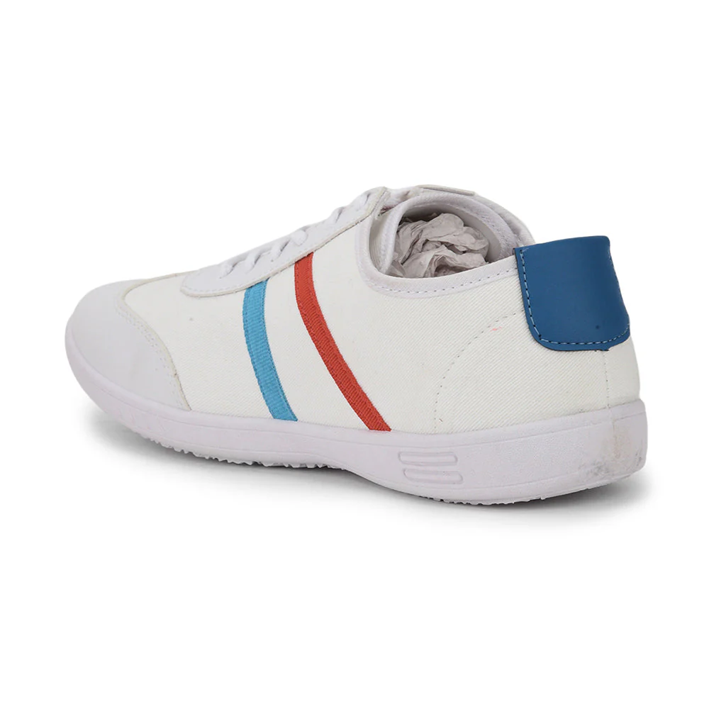 Force 10 Lacing White Casual Shoes For Men DYLAN-1E by Liberty - Image 5