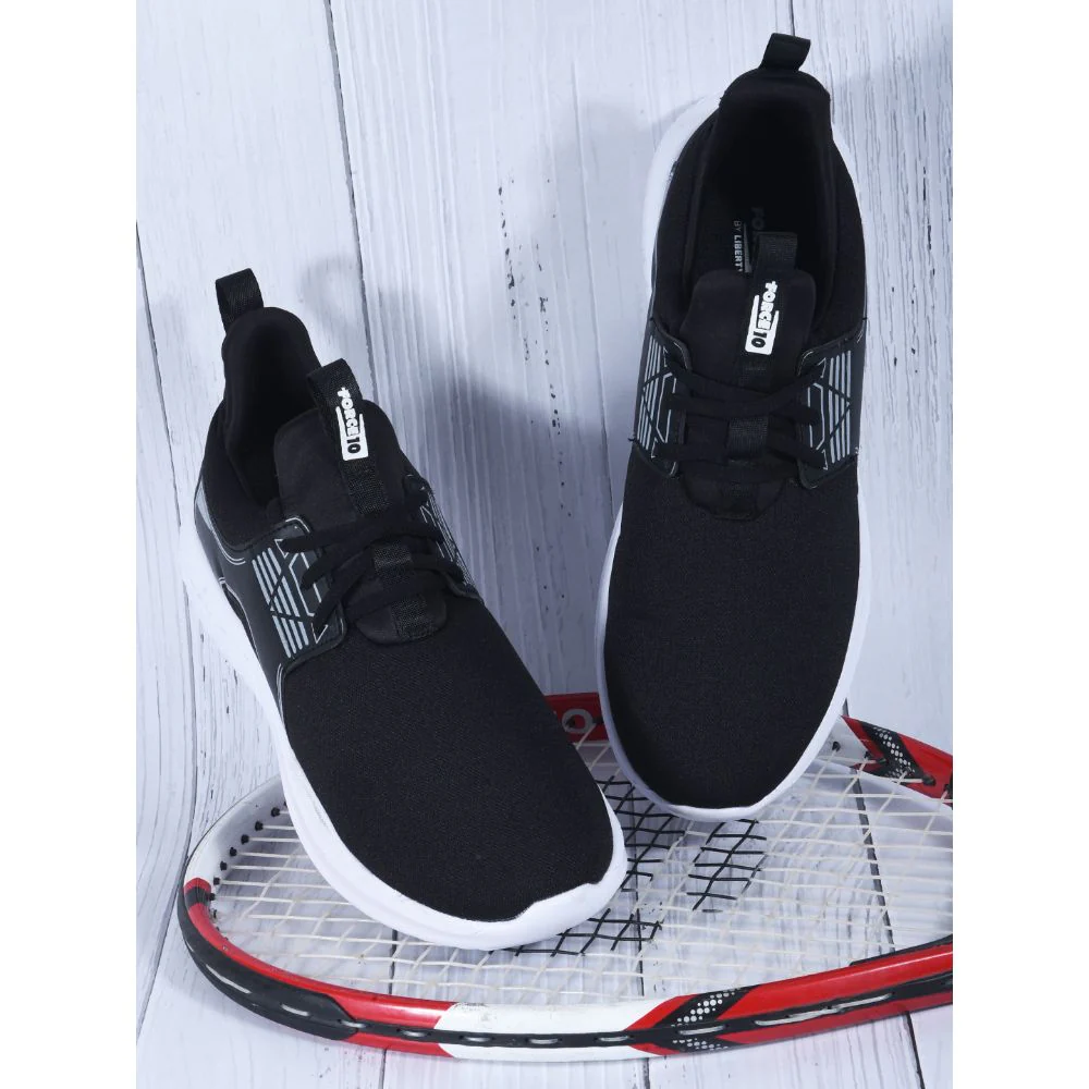Force 10 Sports Lacing Shoe For Men (Black) CASEW-E By Liberty - Image 4