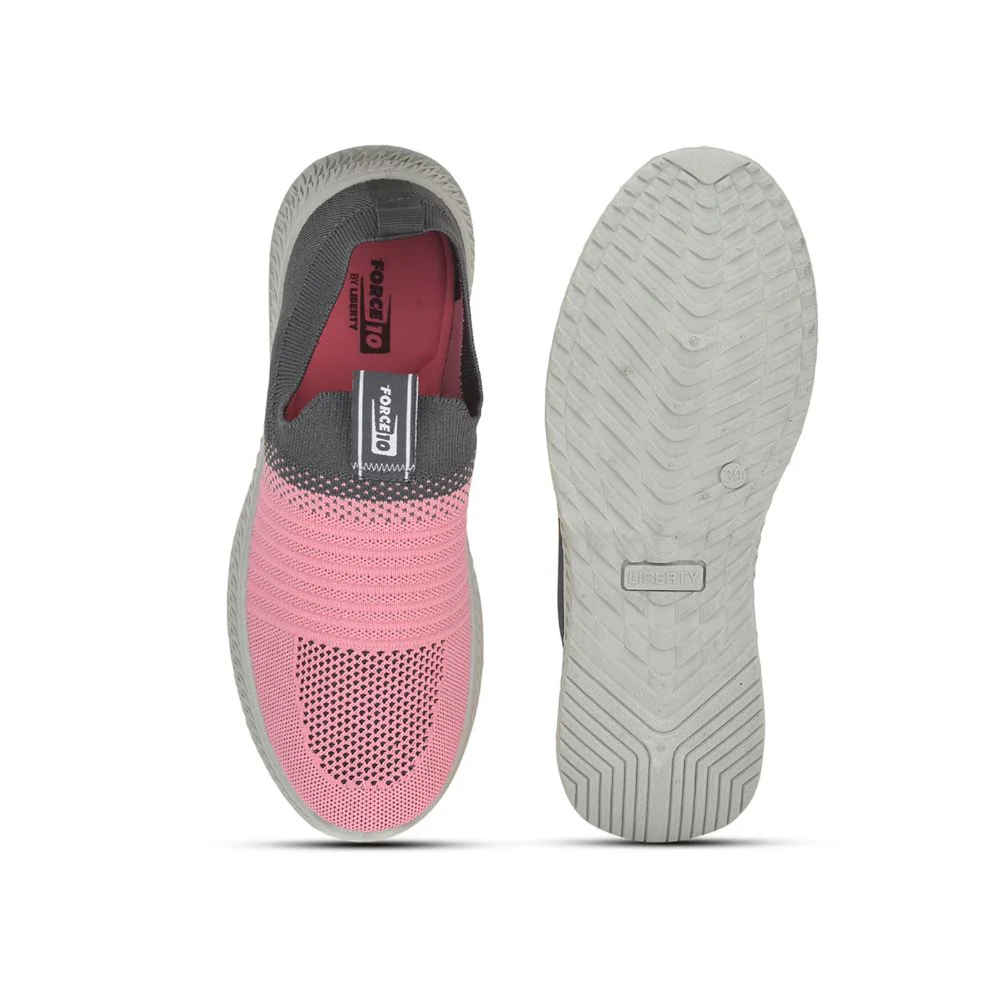FORCE 10 Sports Non Lacing Shoe For Ladies (Pink) GRACE-5 By Liberty - Image 3