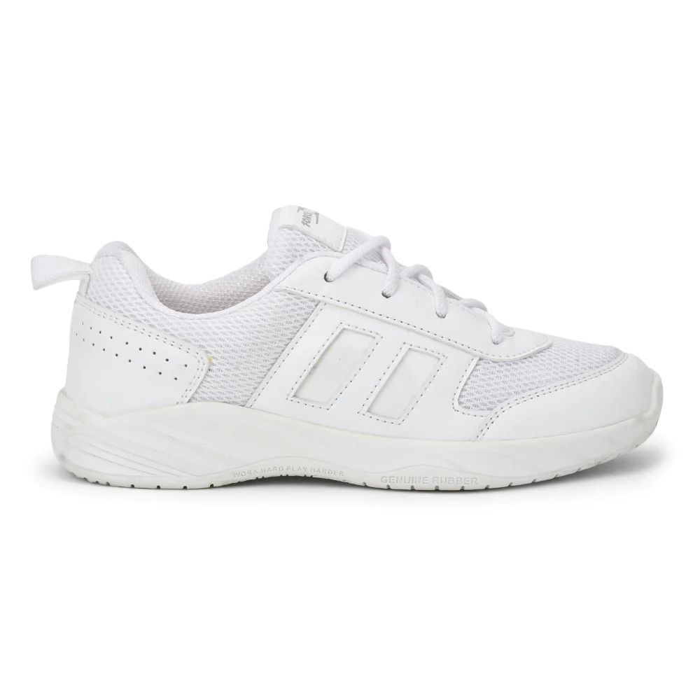 Force 10 White Lacing Uniform School Shoes For Kids SKOLGAME-L By Liberty - Image 2