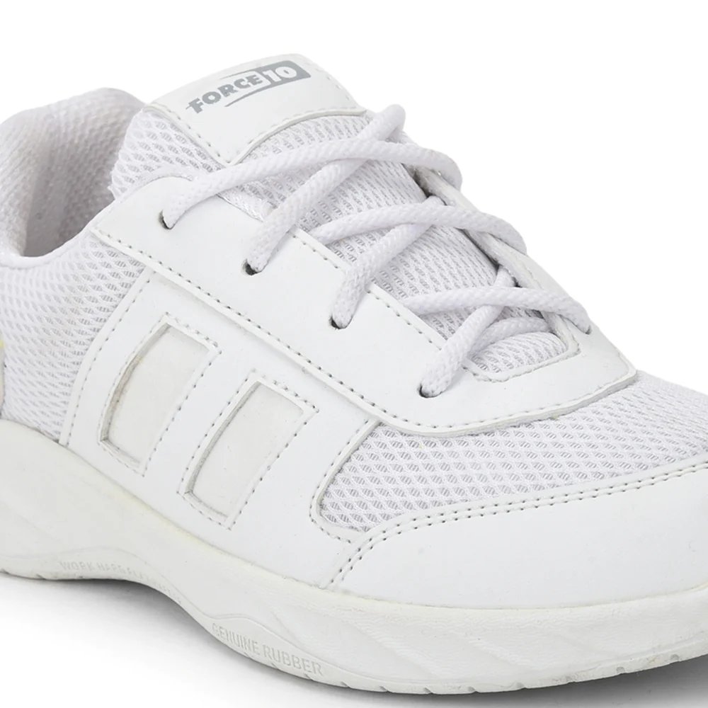 Force 10 White Lacing Uniform School Shoes For Kids SKOLGAME-L By Liberty - Image 6