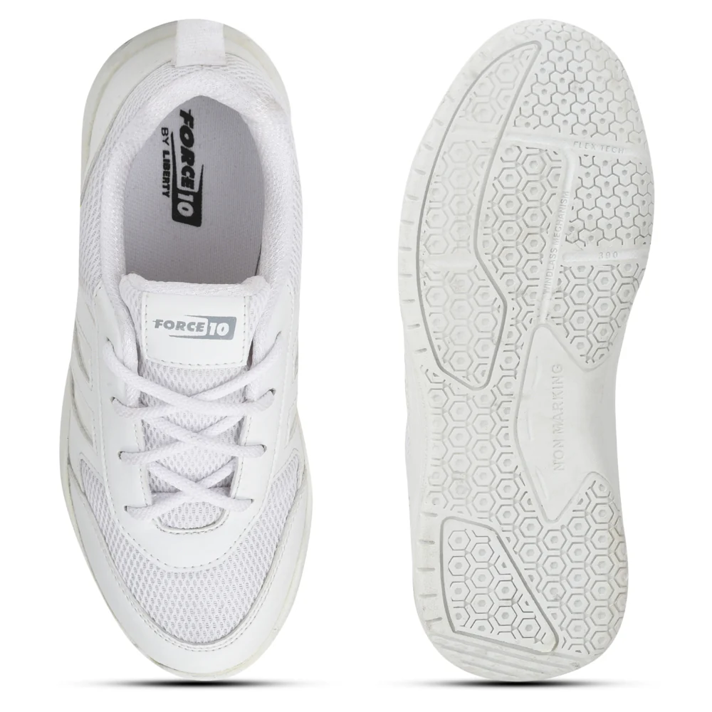 Force 10 White Lacing Uniform School Shoes For Kids SKOLGAME-L By Liberty - Image 8