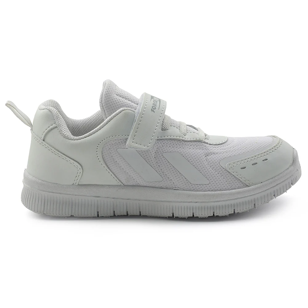 Force 10 White Non Lacing Uniform School Shoes For Kids TRIVSKO-3E By Liberty - Image 2
