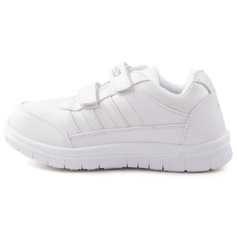Force 10 White Uniform Velcro School Shoe For Kids GOLA-03 By Liberty - Image 3