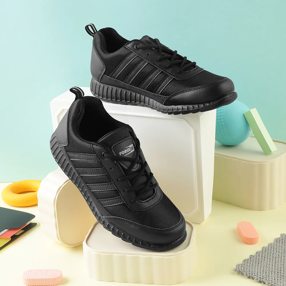 Force10 Black Lacing Uniform School Shoes For Kids 9906-90SL By Liberty - Image 4