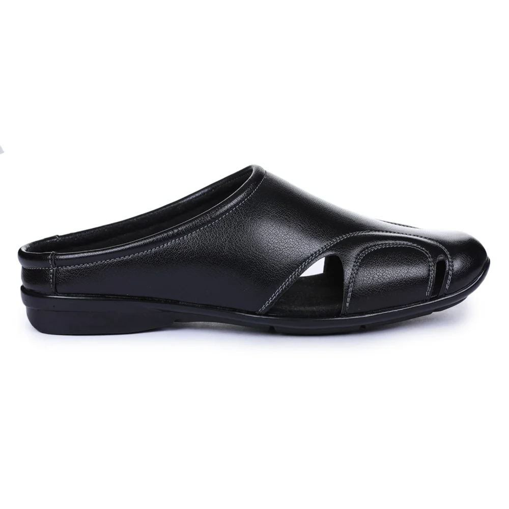 Fortune Black Casual Slip-on Mules For Men J-153 By Liberty - Image 2