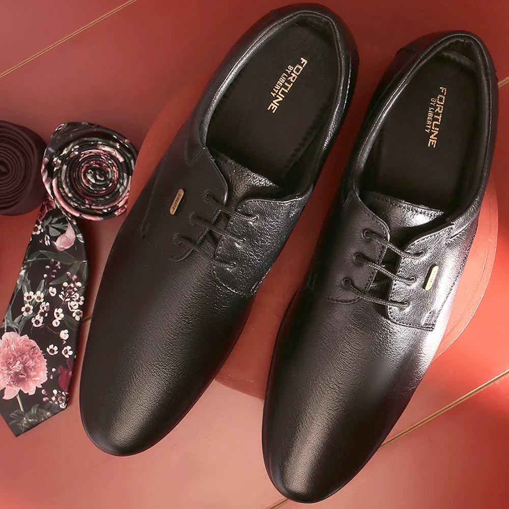 Fortune Black Classic Oxford Shoes For Men FL-034 By Liberty - Image 3