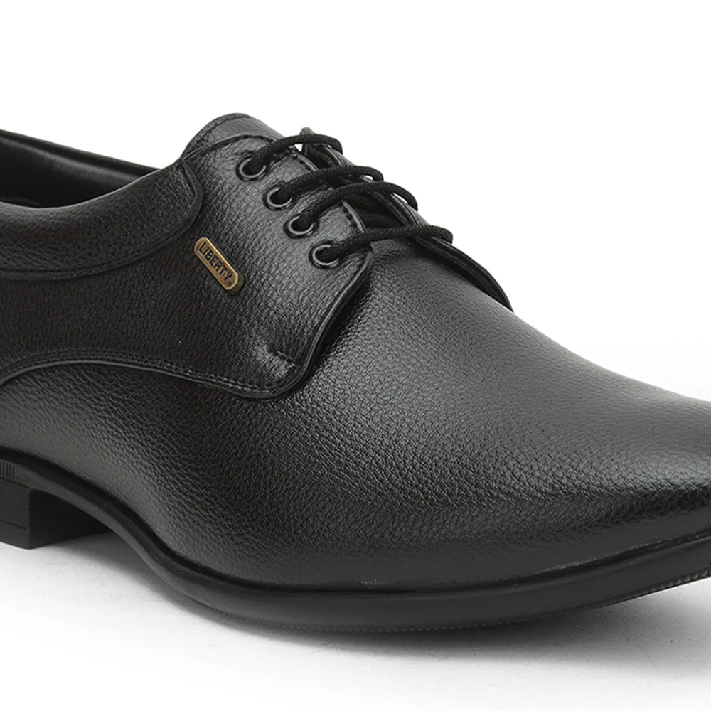 Fortune (Black) Formal Lace Up Derby Shoes For Men HOL-110 By Liberty - Image 6