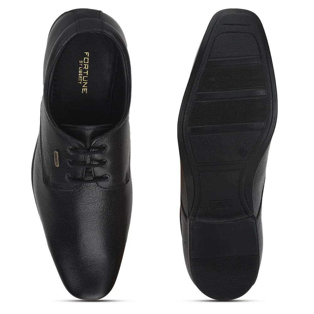 Fortune (Black) Formal Lace Up Derby Shoes For Men Uvl-305 By Liberty - Image 3