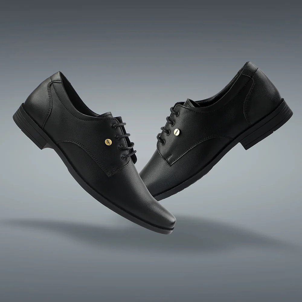Fortune Black Formal Lacing Derby Shoes For Men BENSTOCK1E By Liberty - Image 4