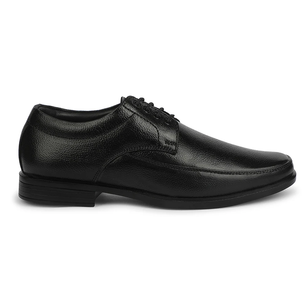 Fortune Black Formal Lacing Derby Shoes for Men HML-52 by Liberty - Image 2