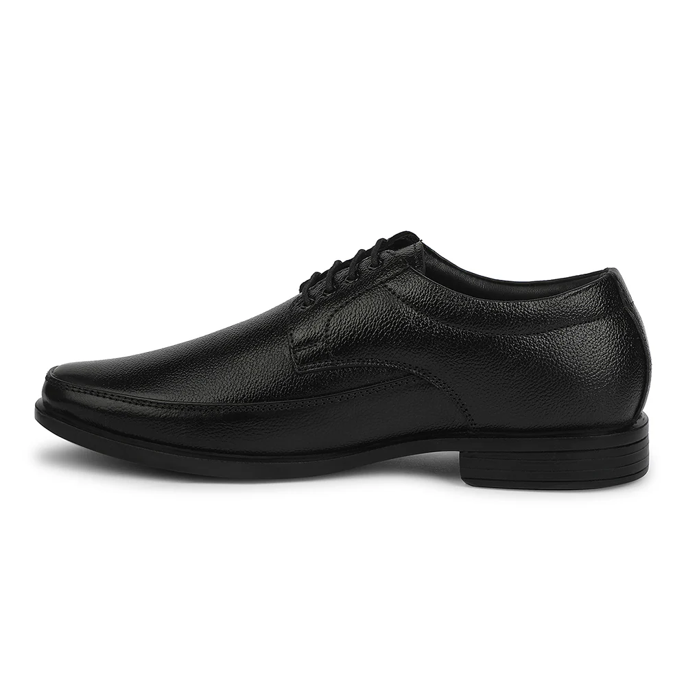 Fortune Black Formal Lacing Derby Shoes for Men HML-52 by Liberty - Image 3
