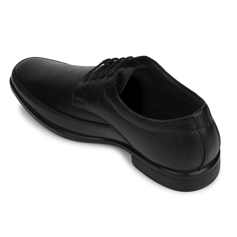 Fortune Black Formal Lacing Derby Shoes for Men HML-52 by Liberty - Image 4