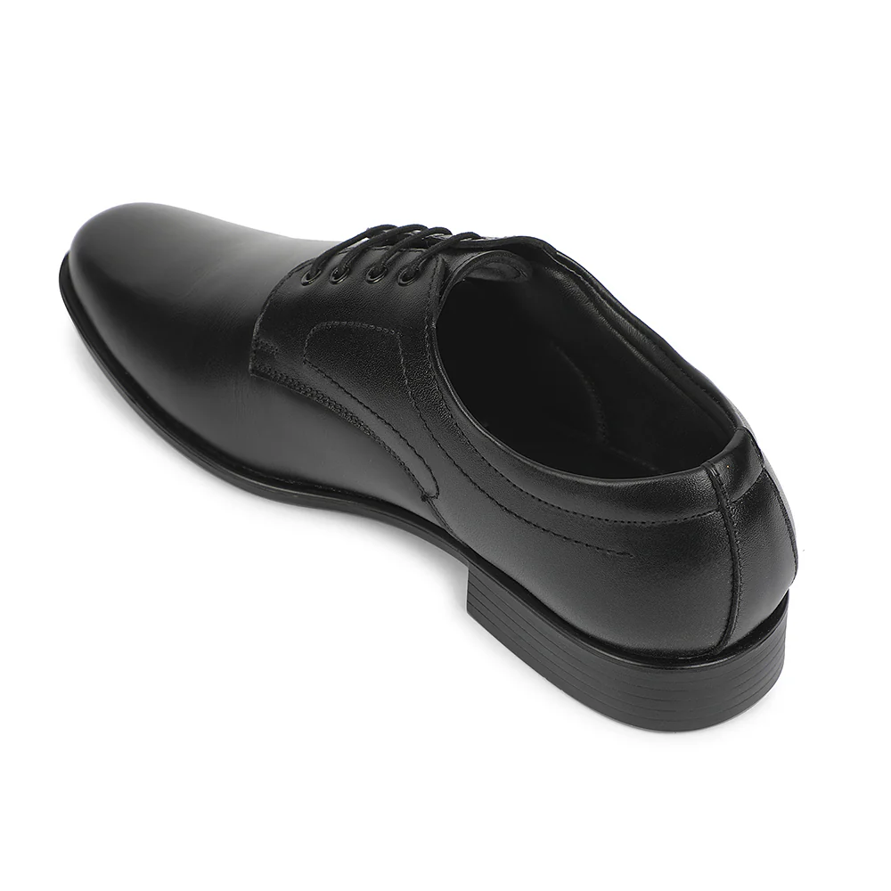 Fortune Black Formal Lacing Derby Shoes for Men HML-54 by Liberty - Image 3