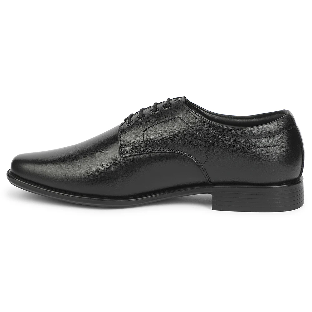 Fortune Black Formal Lacing Derby Shoes for Men HML-54 by Liberty - Image 4