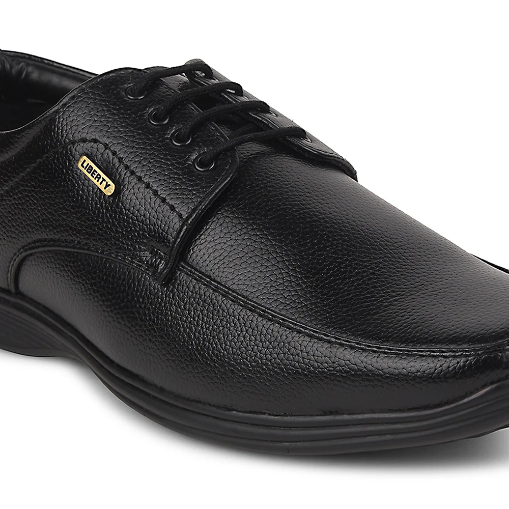 Fortune Black Formal Lacing Derby Shoes For Men R573-05 By Liberty - Image 5