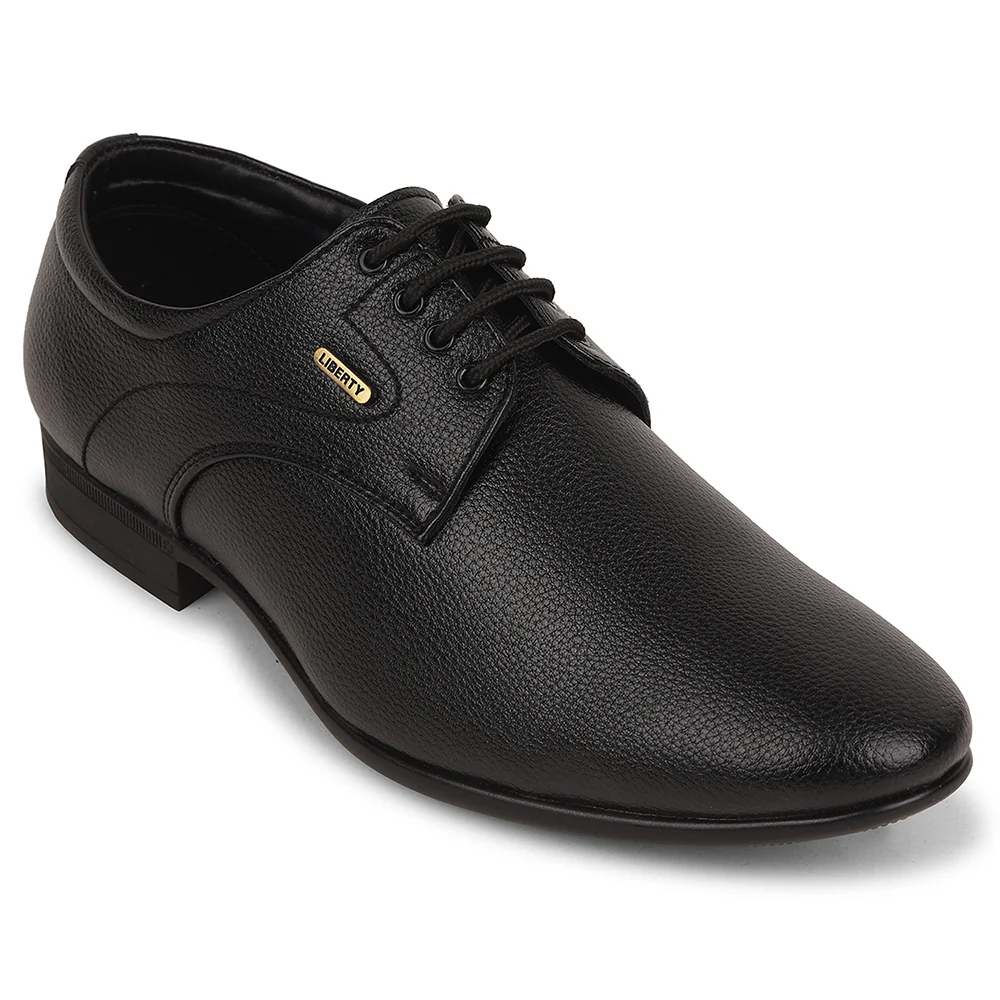 Fortune Black Formal Lacing Derby Shoes For Men UVL-131 By Liberty