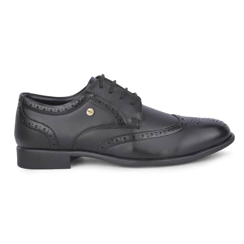 Fortune Black Formal Lacing Oxford Shoes For Men ROMANIO-1E By Liberty - Image 2