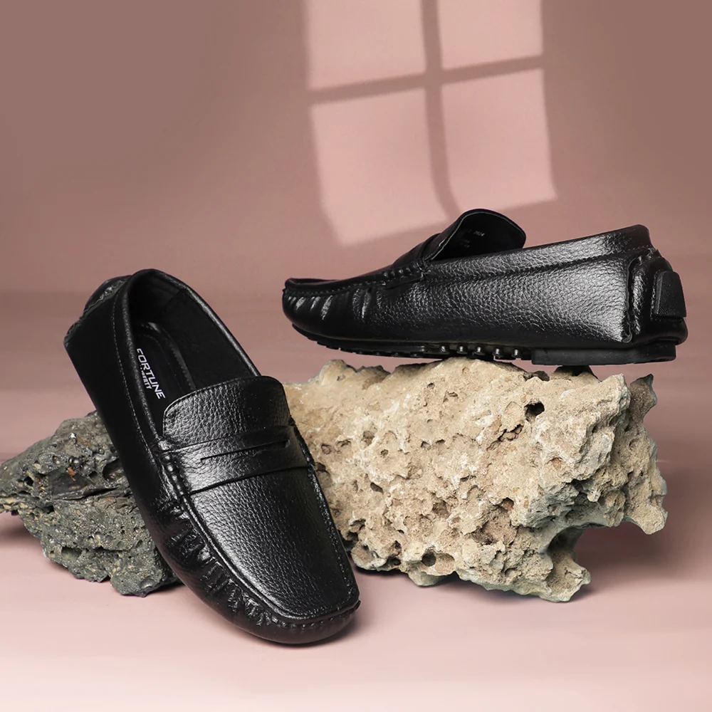 Fortune Black Formal Loafers For Men CLASSIK-2E By Liberty - Image 4