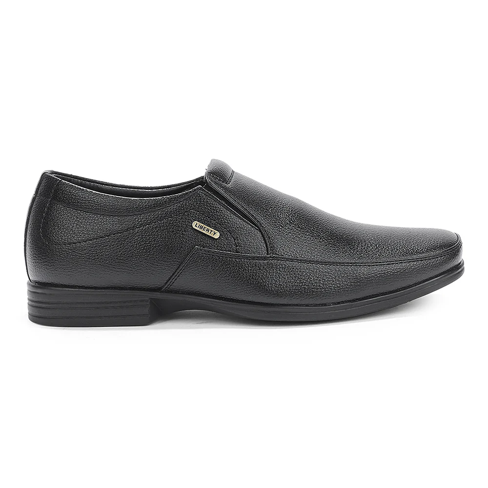 Fortune Black Formal Non Lacing Moccasins For Men HML-89E By Liberty - Image 4