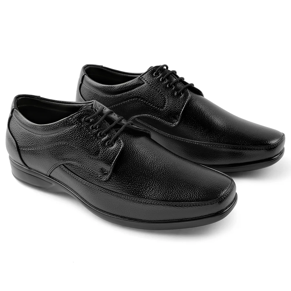 Fortune Black Lacing Formal Derby Shoes For Men HML-5E By Liberty - Image 5