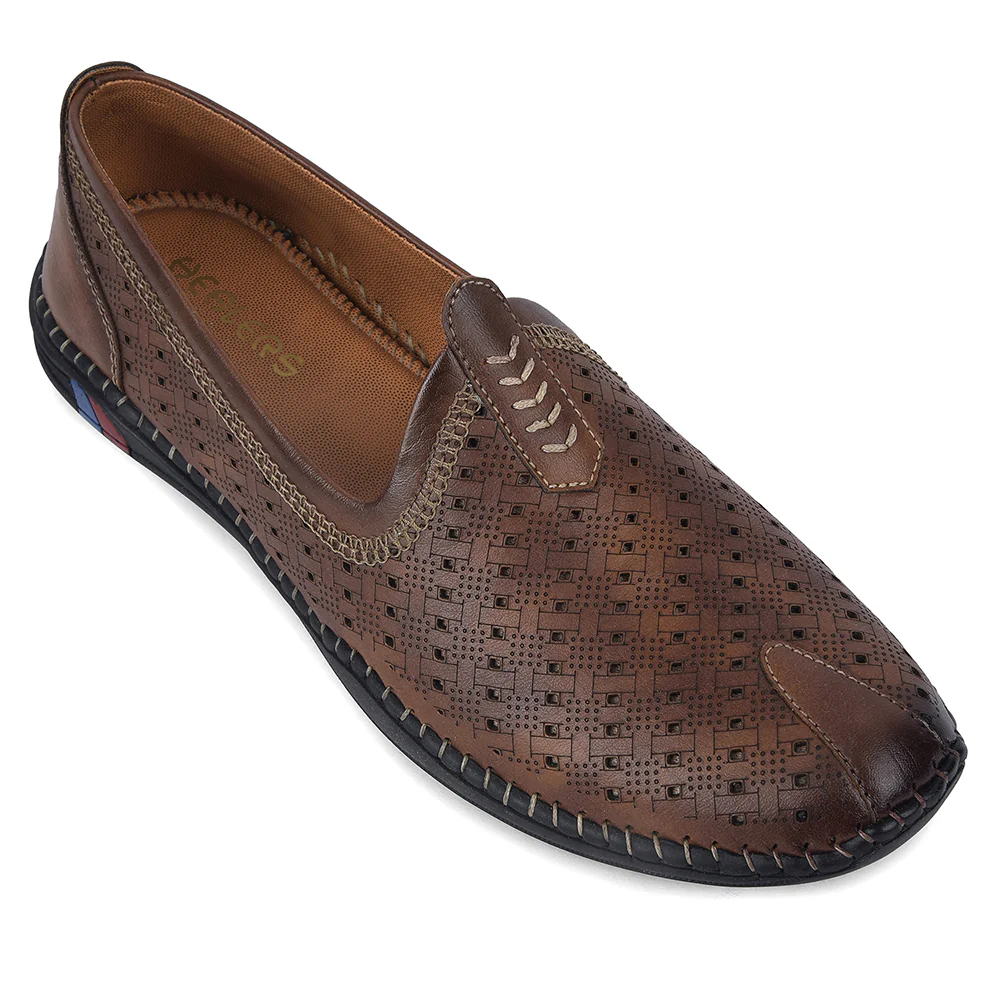 Fortune BMR-13E Tan Casual Non Lacing Juttis for Men By Liberty