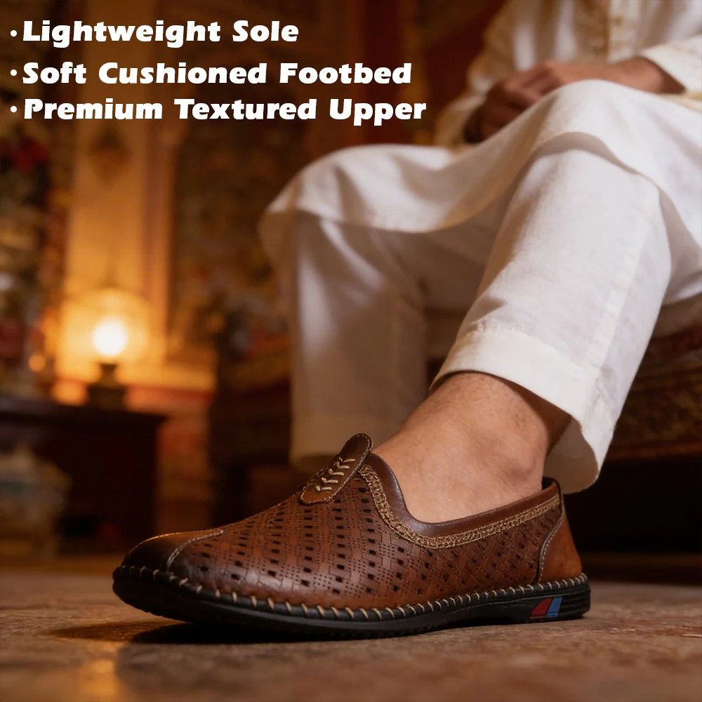 Fortune BMR-13E Tan Casual Non Lacing Juttis for Men By Liberty - Image 3