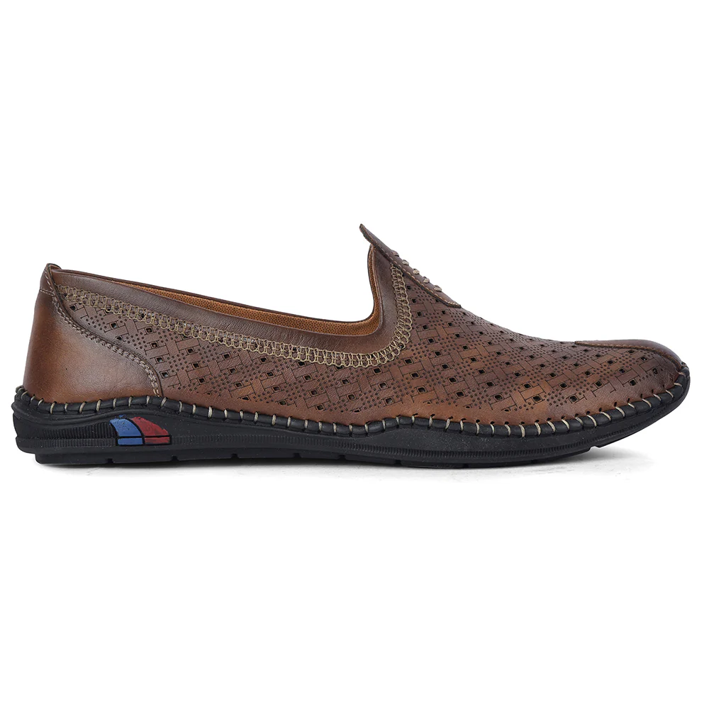 Fortune BMR-13E Tan Casual Non Lacing Juttis for Men By Liberty - Image 4
