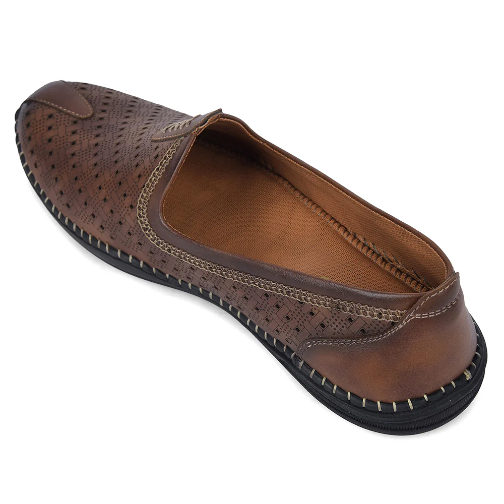 Fortune BMR-13E Tan Casual Non Lacing Juttis for Men By Liberty - Image 5