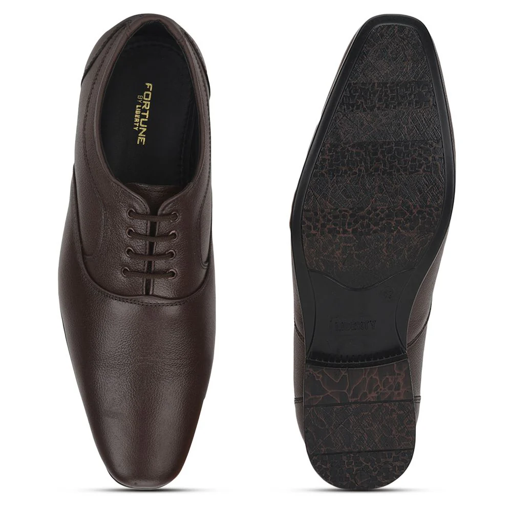 Fortune (Brown) Formal Lace Up Derby Shoes For Men Hll-1 By Liberty - Image 3