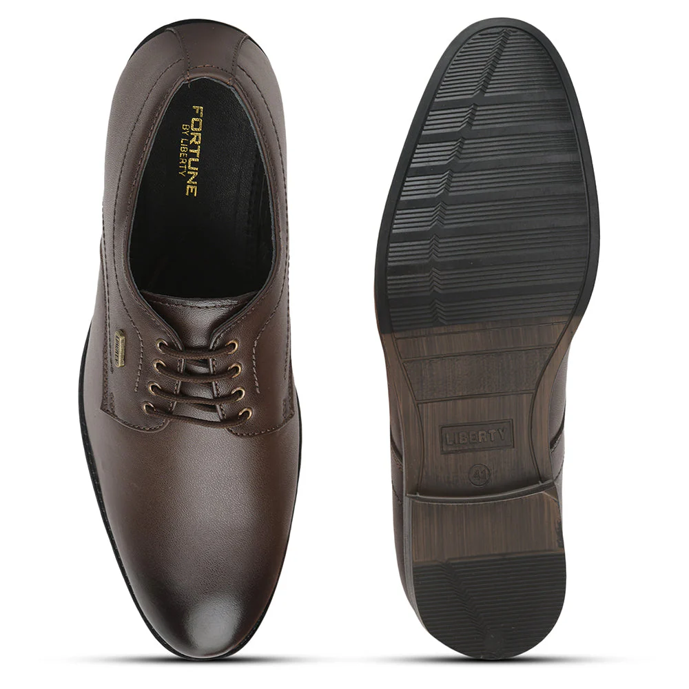 Fortune (Brown) Formal Lace Up Derby Shoes For Men HOL-109 By Liberty - Image 5