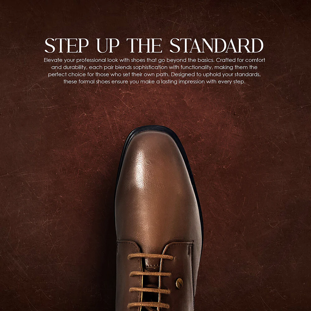 Fortune Brown Formal Lace Up Derby Shoes For Men LUCIO-201 By Liberty - Image 5