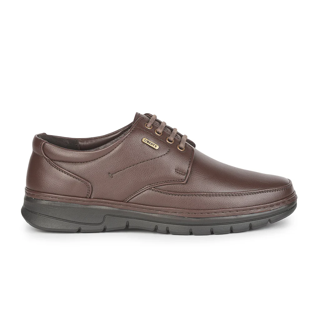 Fortune Brown Formal Lace Up Shoes For Men ER-35 By Liberty - Image 2