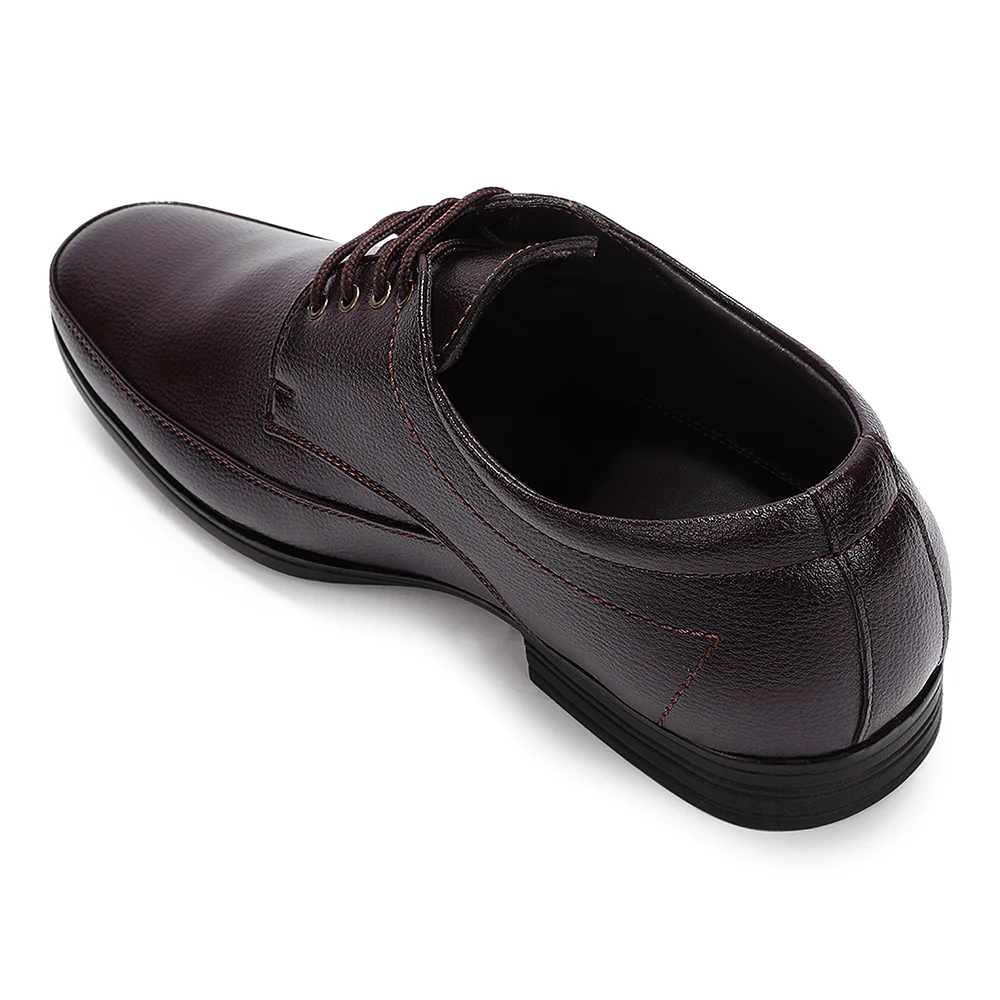 Fortune Brown Formal Lacing Derby Shoes For Men HML-88E By Liberty - Image 5