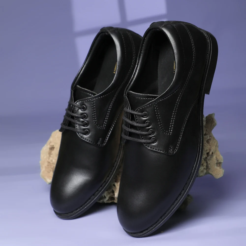 Fortune Black Formal Lacing Derby Shoes For Men MAJESTIC-1 By Liberty - Image 4