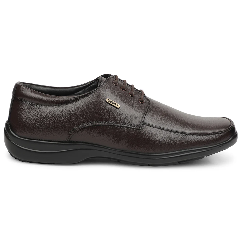 Fortune Brown Formal Lacing Derby Shoes For Men REL-1 By Liberty - Image 2