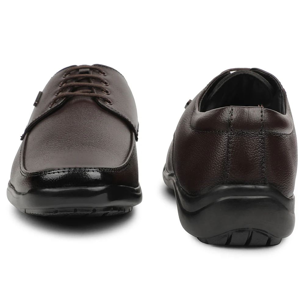Fortune Brown Formal Lacing Derby Shoes For Men REL-1 By Liberty - Image 6