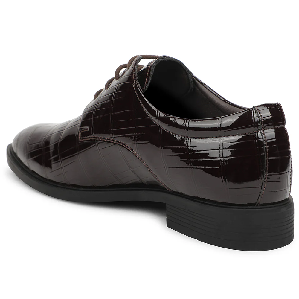 Fortune Brown Formal Lacing Oxford Shoes For Men JJL-2 By Liberty - Image 5