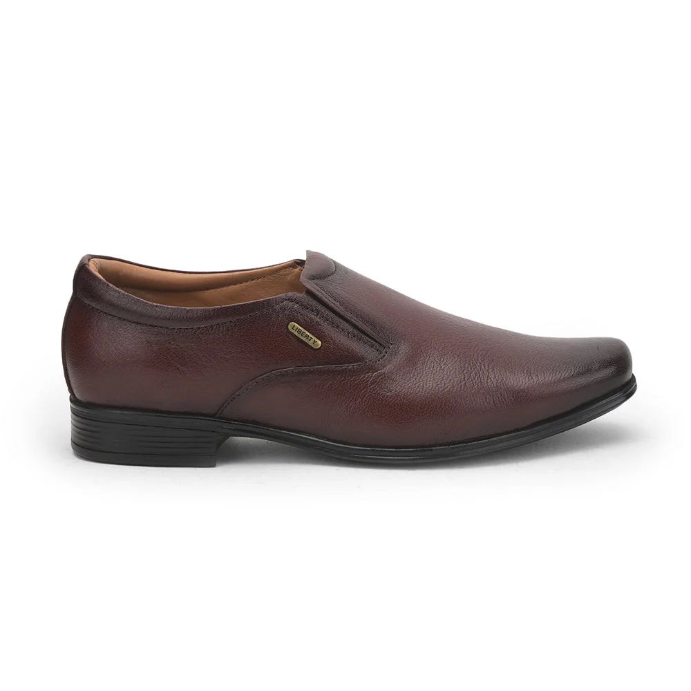 Fortune (Brown) Formal Slip on Shoes For Men UVL-306 By Liberty - Image 2