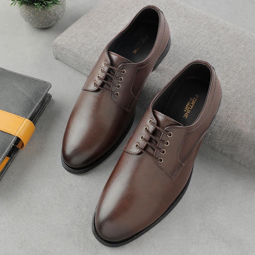 Fortune Brown Lacing Formal Oxford Shoes For Men HML-11E By Liberty - Image 4