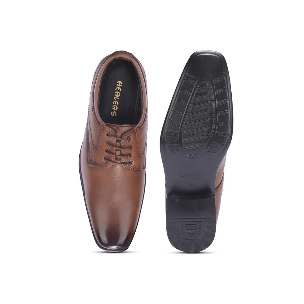Fortune By Liberty Men HIL-3 Tan Formal Lacing Derby Shoes - Image 6