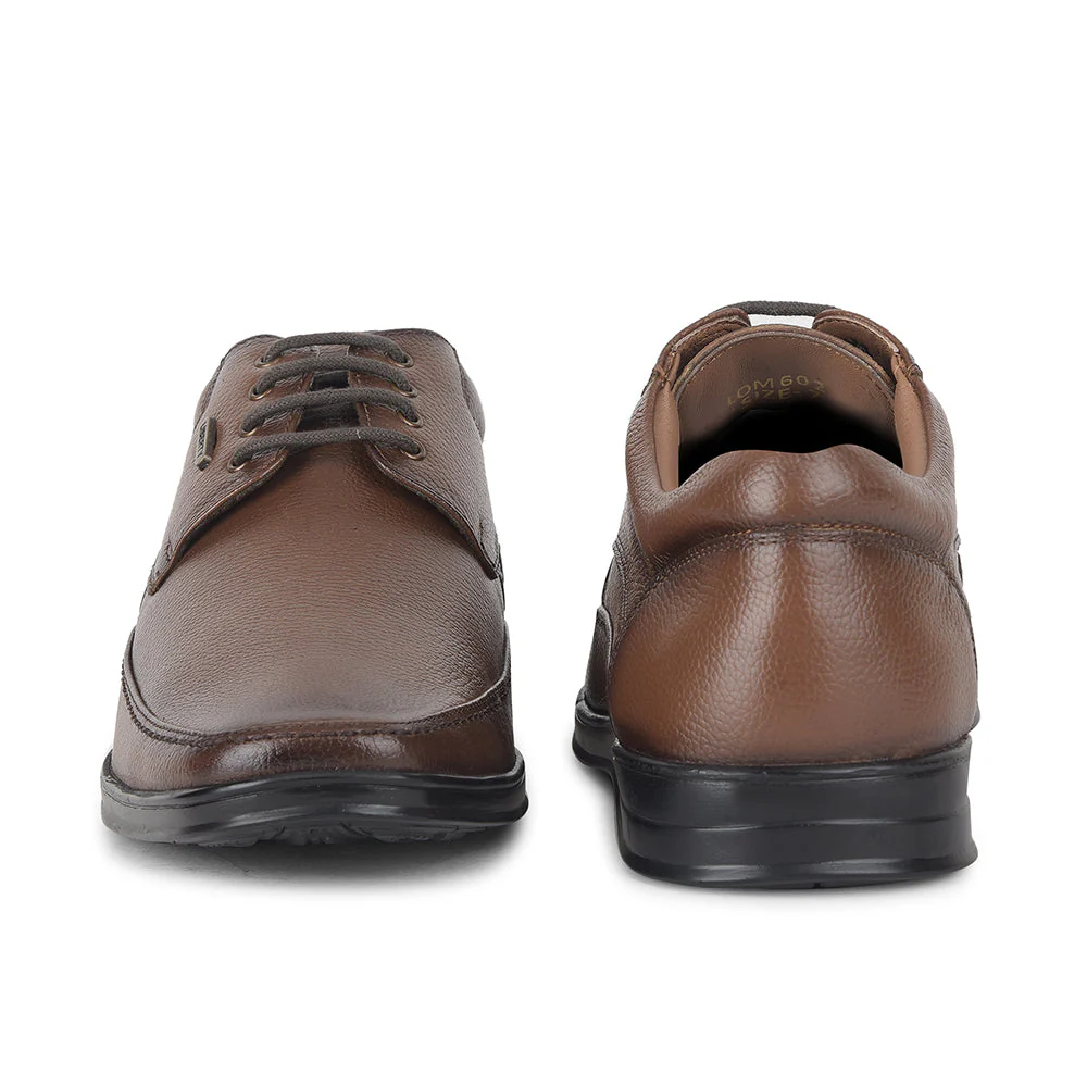 Fortune by Liberty Men LOM-602 Tan Formal Lacing Derby Shoes - Image 5