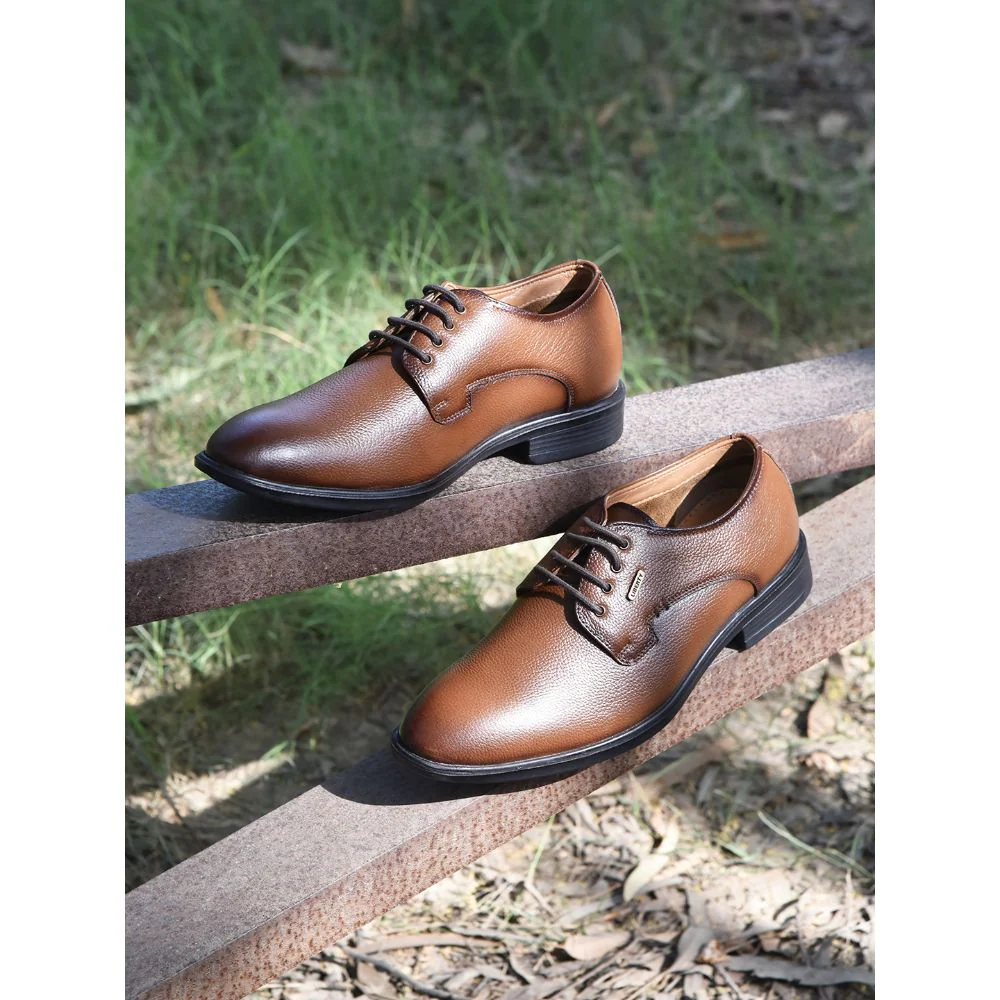 Fortune by Liberty Men LOM-605 Tan Formal Lacing Derby Shoes - Image 4