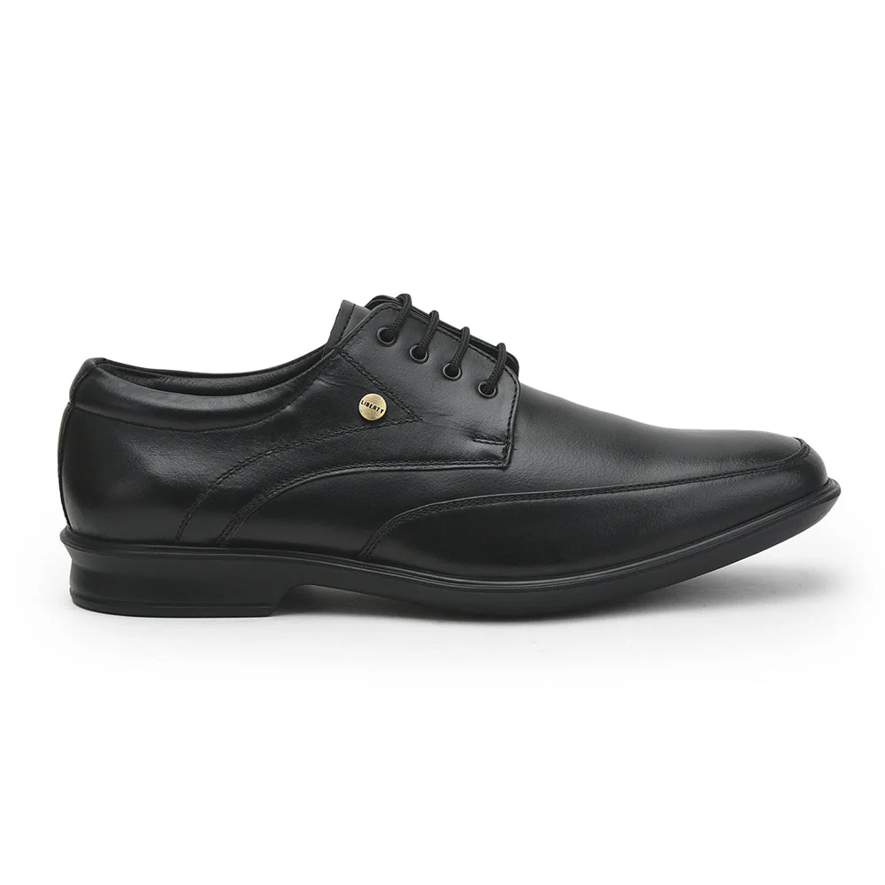 Fortune Black Formal Lacing Shoes For Men LUCIO-502 By Liberty - Image 2