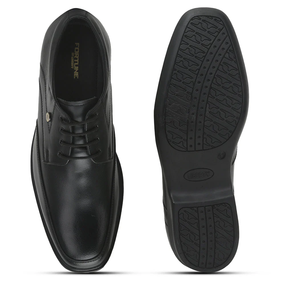 Fortune Black Formal Lacing Shoes For Men LUCIO-502 By Liberty - Image 5