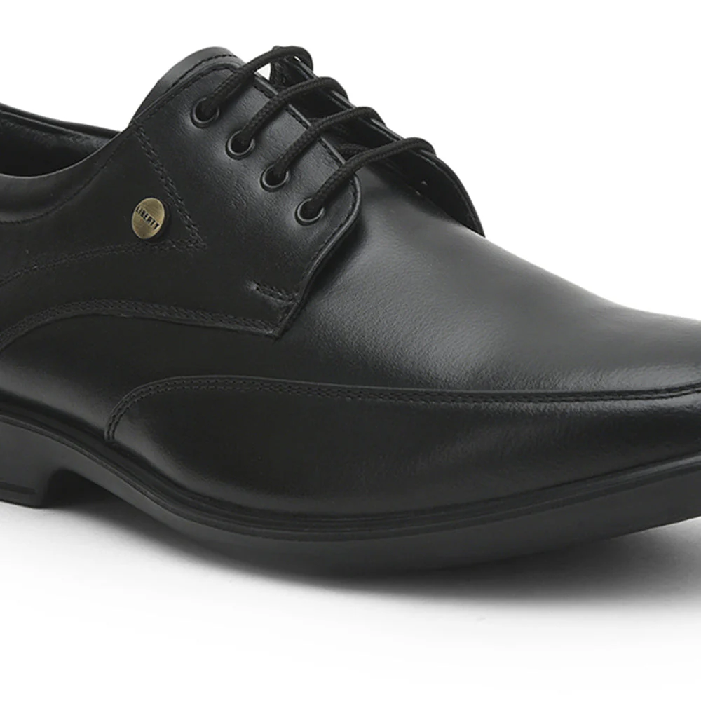 Fortune Black Formal Lacing Shoes For Men LUCIO-502 By Liberty - Image 6